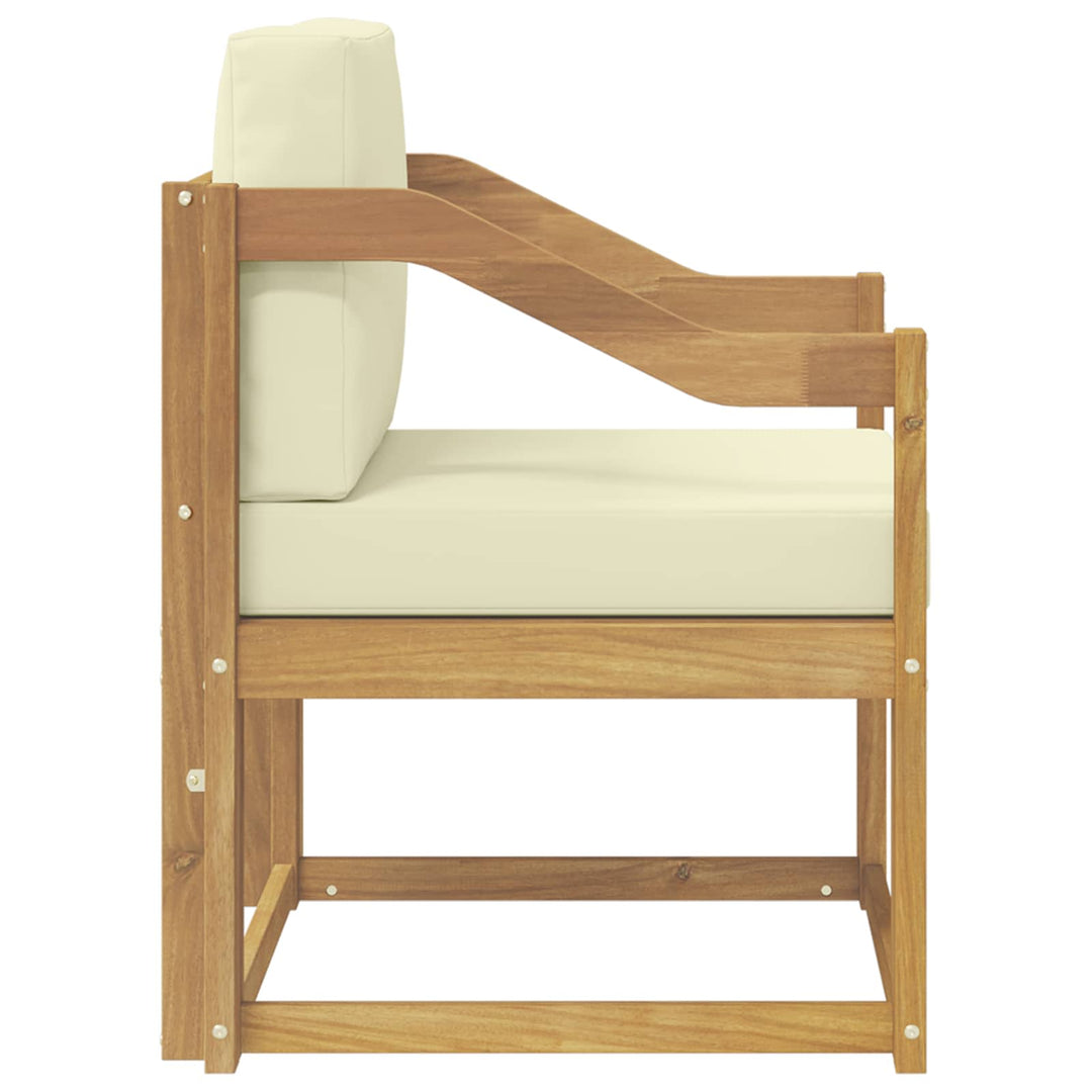 2 Stk Udendørs sofagruppe Polyester Hvid og creme