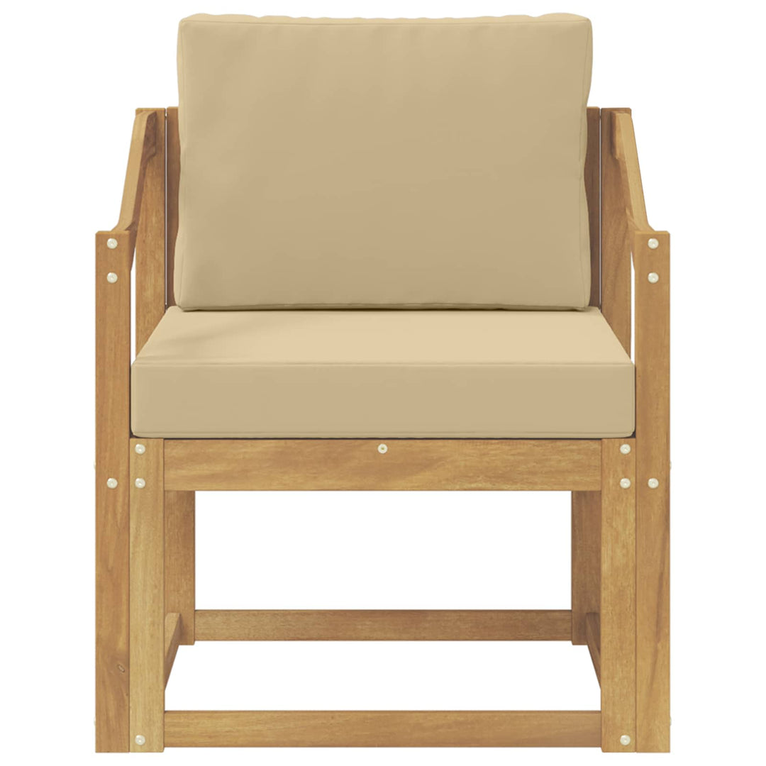 2 Stk Udendørs sofagruppe Polyester Hvid og Beige