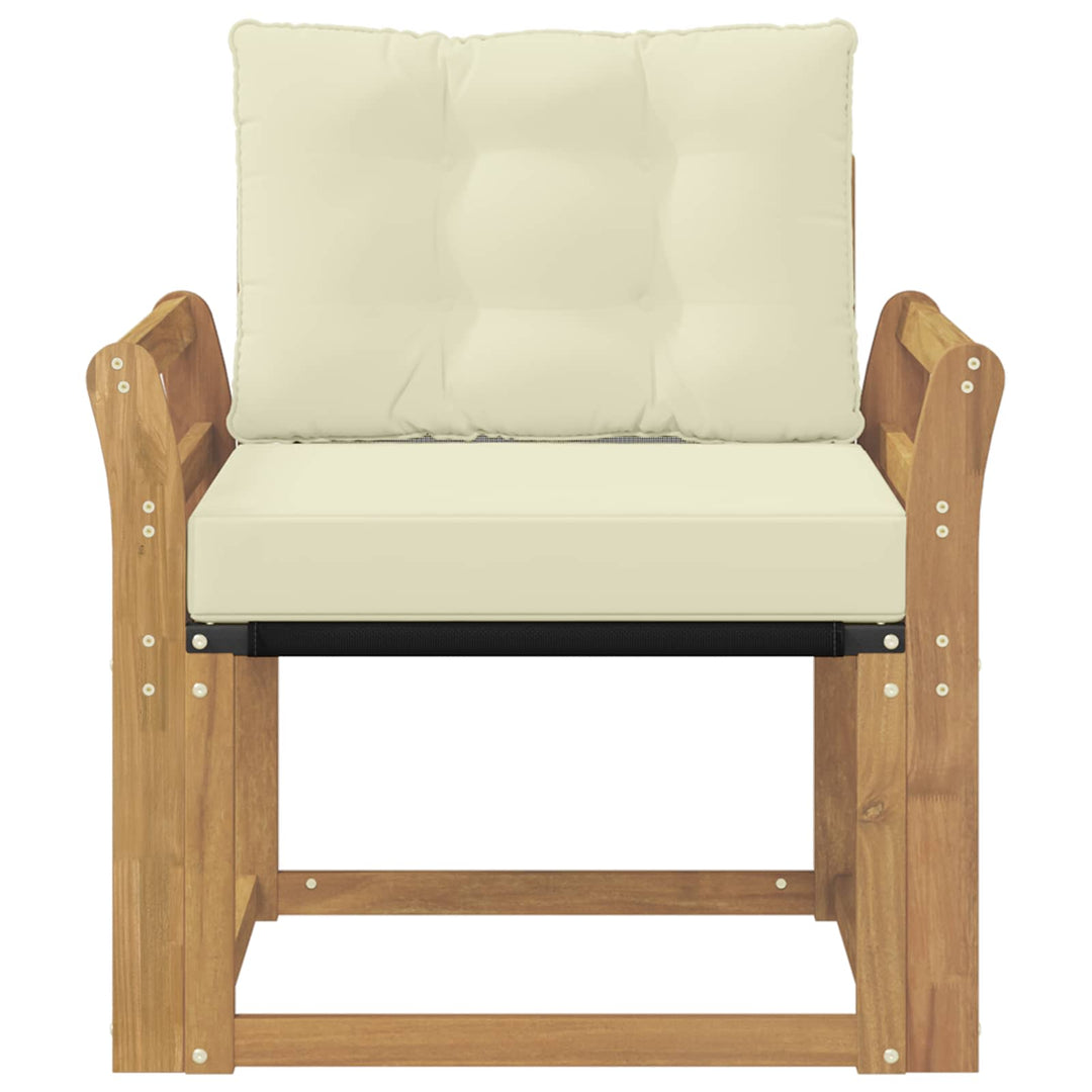 Udendørs sofa Massiv akacietræ og Textilene Hvid
