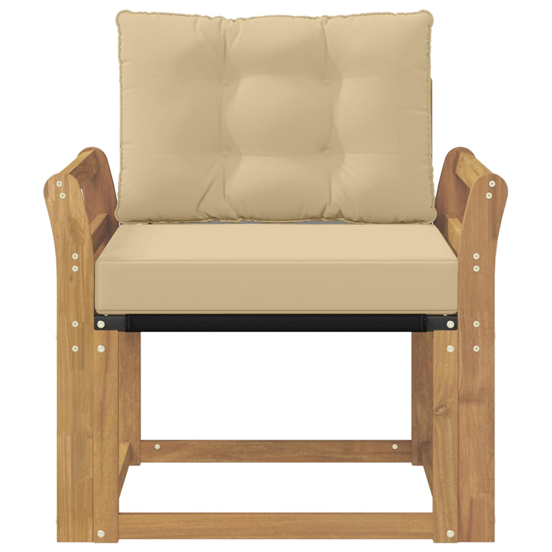 Udendørs sofa Massiv akacietræ og Textilene Hvid