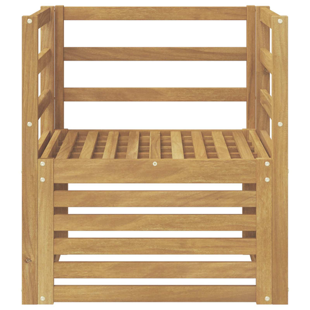 Udendørs sofa Massivt Akacietræ Hvid