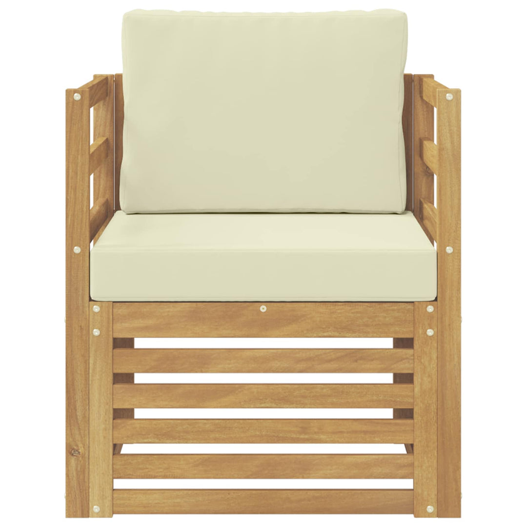 Udendørs sofa Polyester Hvid og cremefarvet
