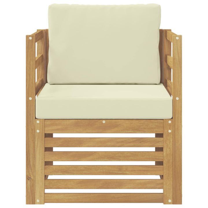 Udendørs sofa Polyester Hvid og cremefarvet