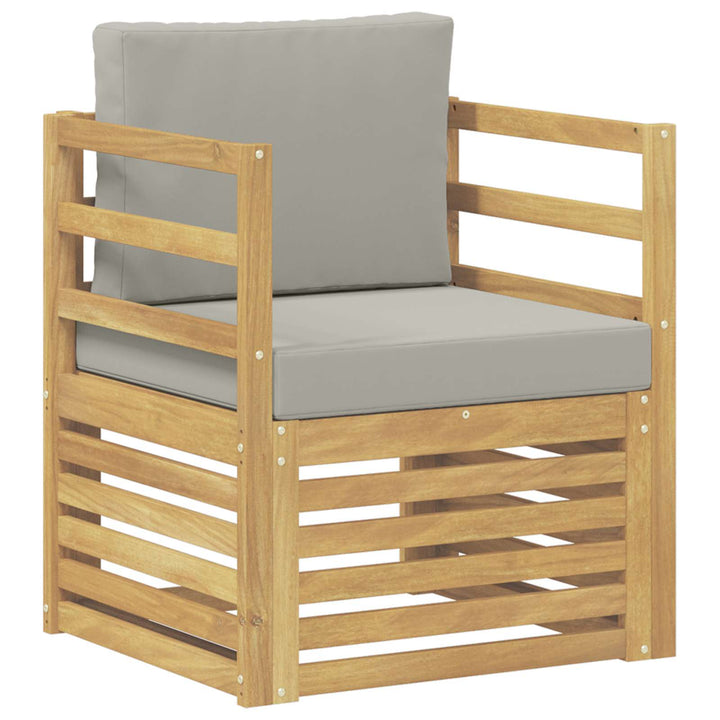 Udendørs sofa Polyester Hvid og lysegrå