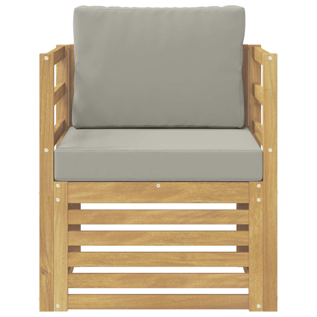 Udendørs sofa Polyester Hvid og lysegrå