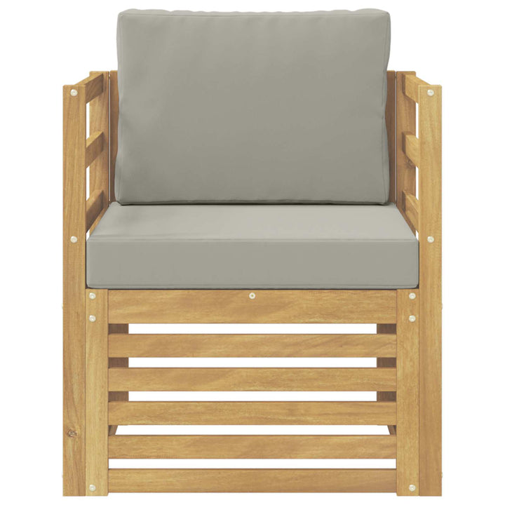 Udendørs sofa Polyester Hvid og lysegrå