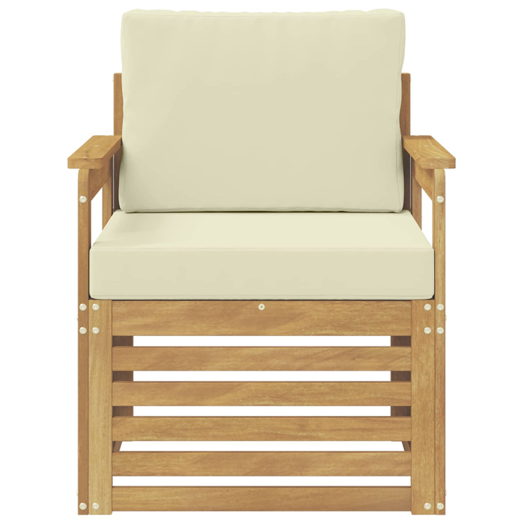 2 Stk Udendørs sofagruppe Polyester Hvid og creme