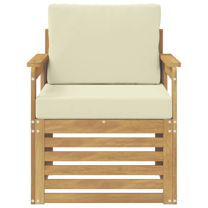 2 Stk Udendørs sofagruppe Polyester Hvid og creme