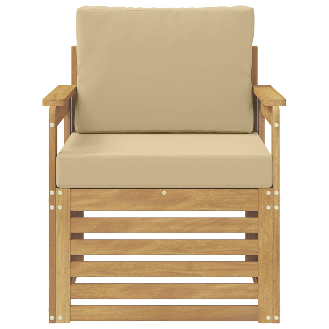 2 Stk Udendørs sofagruppe Polyester Hvid og Beige