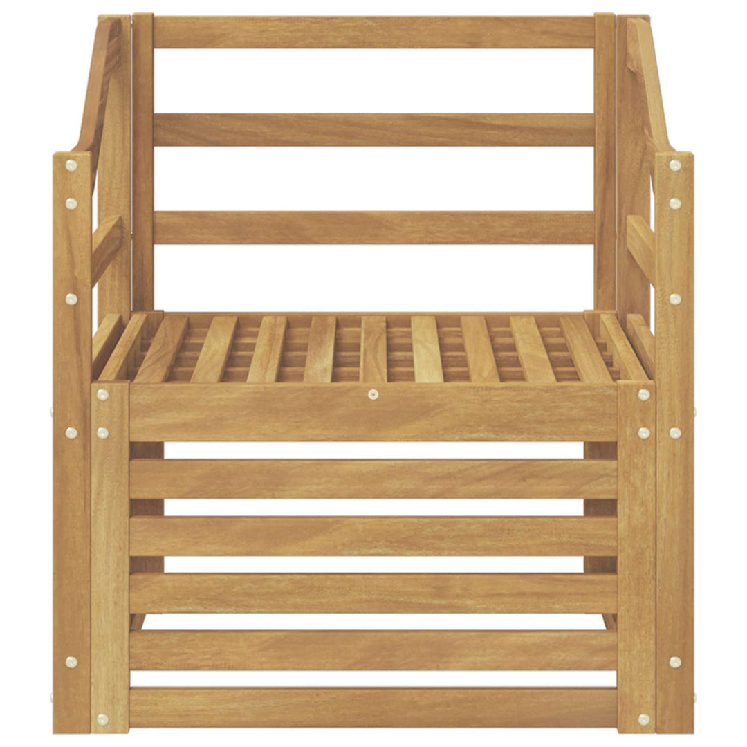 Udendørs sofa Massivt Akacietræ Hvid