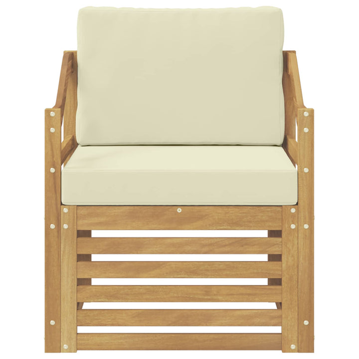 Udendørs sofa Polyester Hvid og cremefarvet