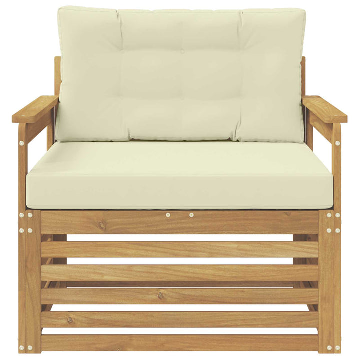 Udendørs sofa Polyester Hvid og cremefarvet