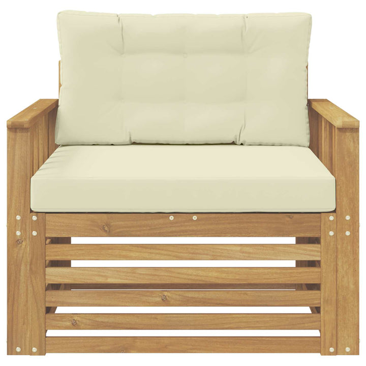 Udendørs sofa Polyester Hvid og cremefarvet