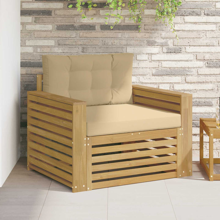 Udendørs sofa Polyester Hvid og Beige