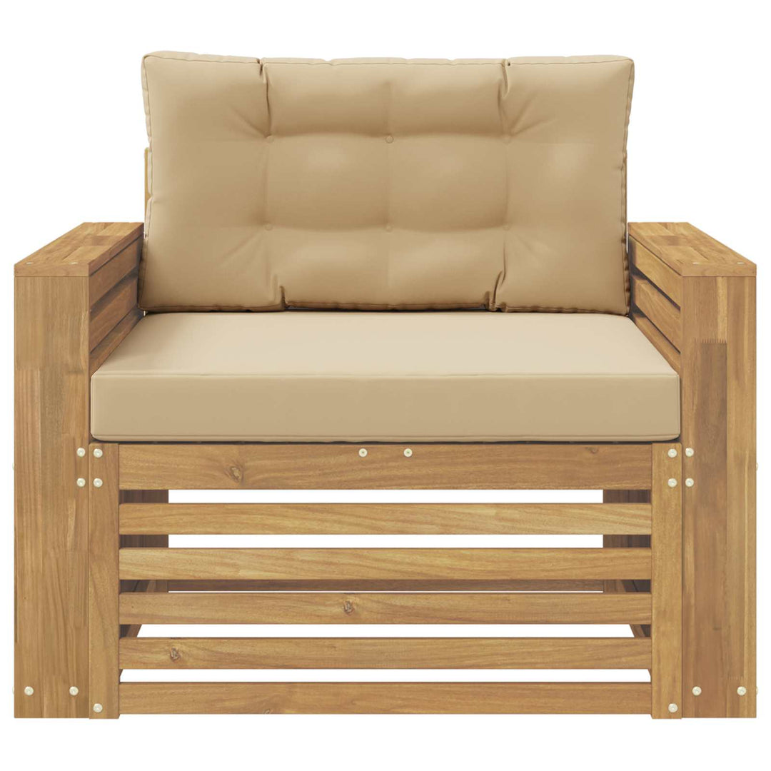 Udendørs sofa Polyester Hvid og Beige