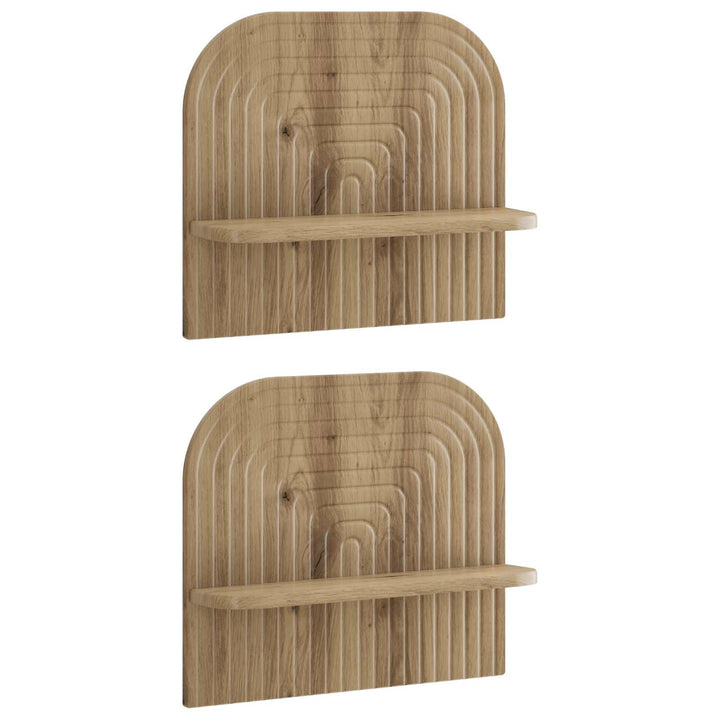 Væghylde 2 stk. Artisan-eg 41 x 13,5 x 37,5 cm Konstrueret træ
