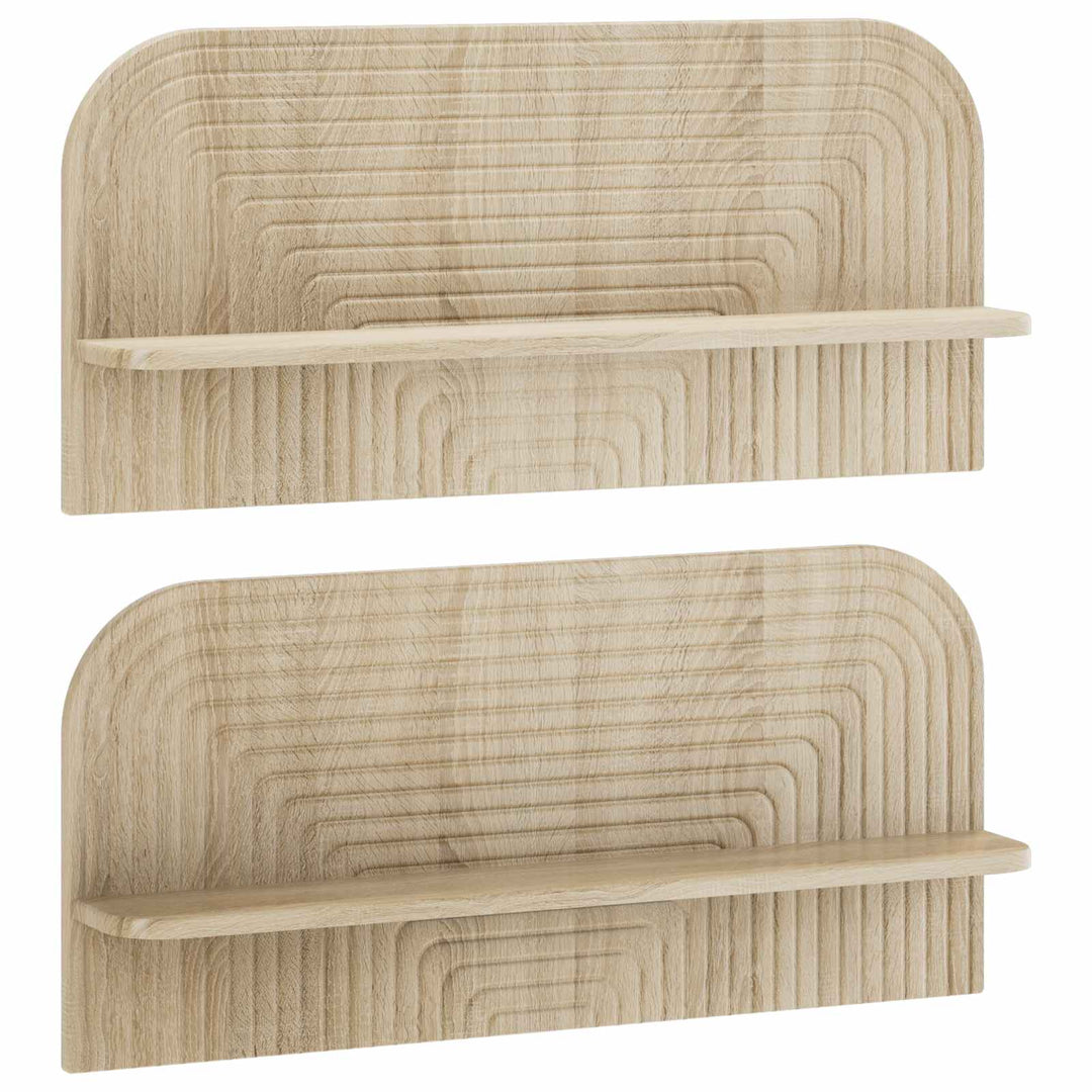 Væghylde 2 stk. Sonoma-eg 80.5 x 13.5 x 37.5 cm Konstrueret træ