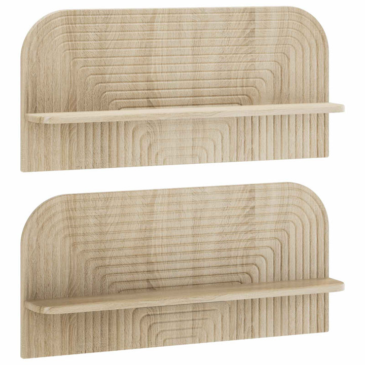 Væghylde 2 stk. Sonoma-eg 80.5 x 13.5 x 37.5 cm Konstrueret træ