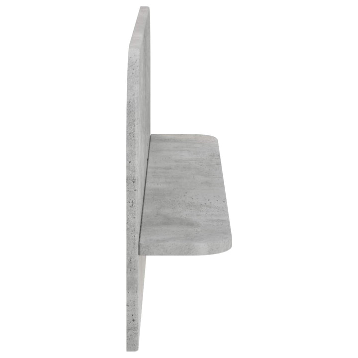 Væghylde 2 stk. Betongrå 80,5 x 13,5 x 37,5 cm Konstrueret træ
