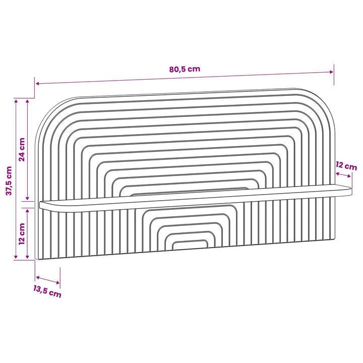 Væghylde 2 stk. Artisan-eg 80,5 x 13,5 x 37,5 cm