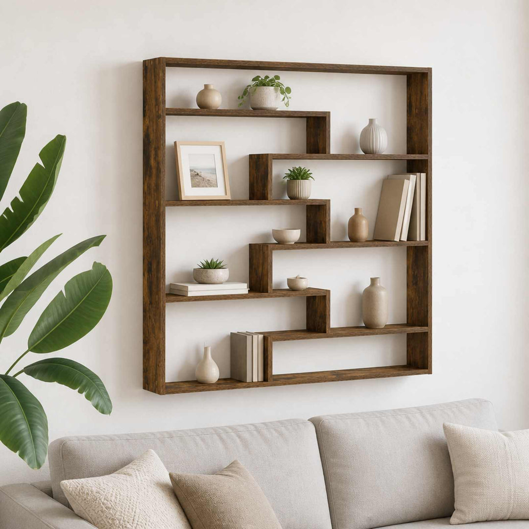 Væghylde Røget eg 103 x 17 x 102 cm Konstrueret træ