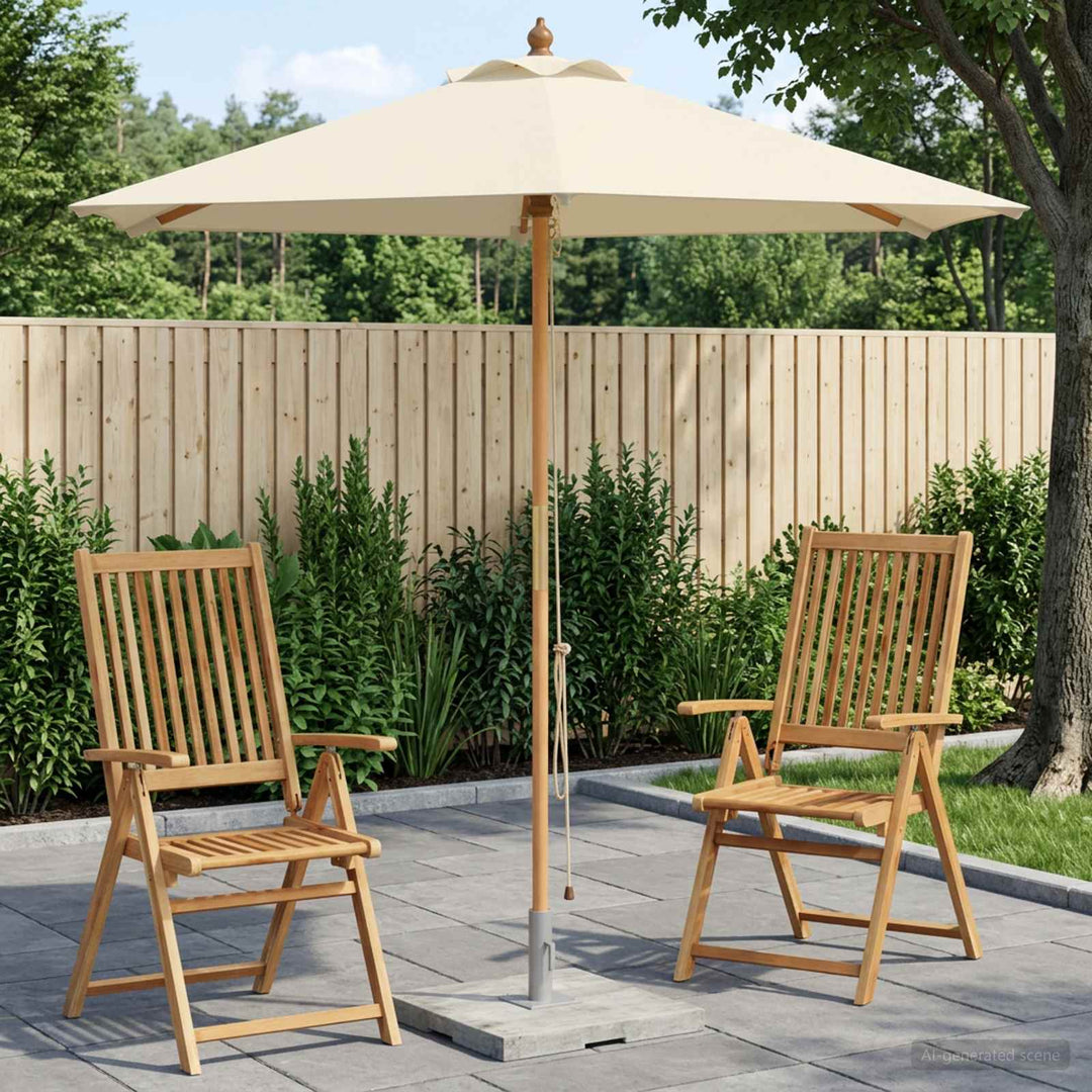Havesol Ø 270 x 248 cm Massiv Eucalyptus Træ Cremehvid