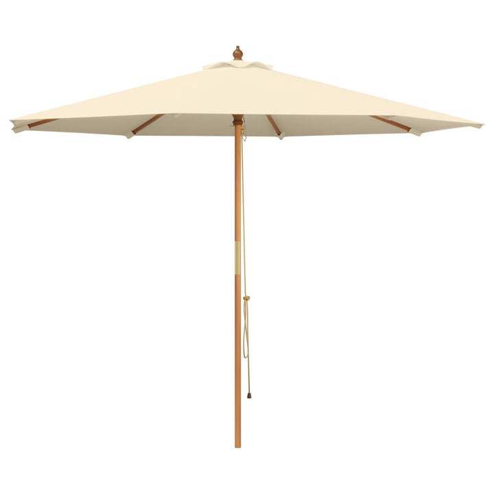 Havesol Ø 300 x 248 cm Massiv Eucalyptus Træ Cremehvid