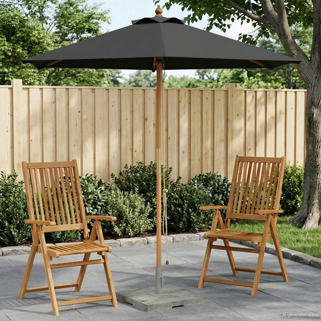 Havesol Ø 270 x 248 cm Massiv Eucalyptus Træ Antracit