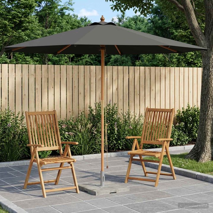Havesol Ø 300 x 248 cm Massiv Eucalyptus Træ Antracit