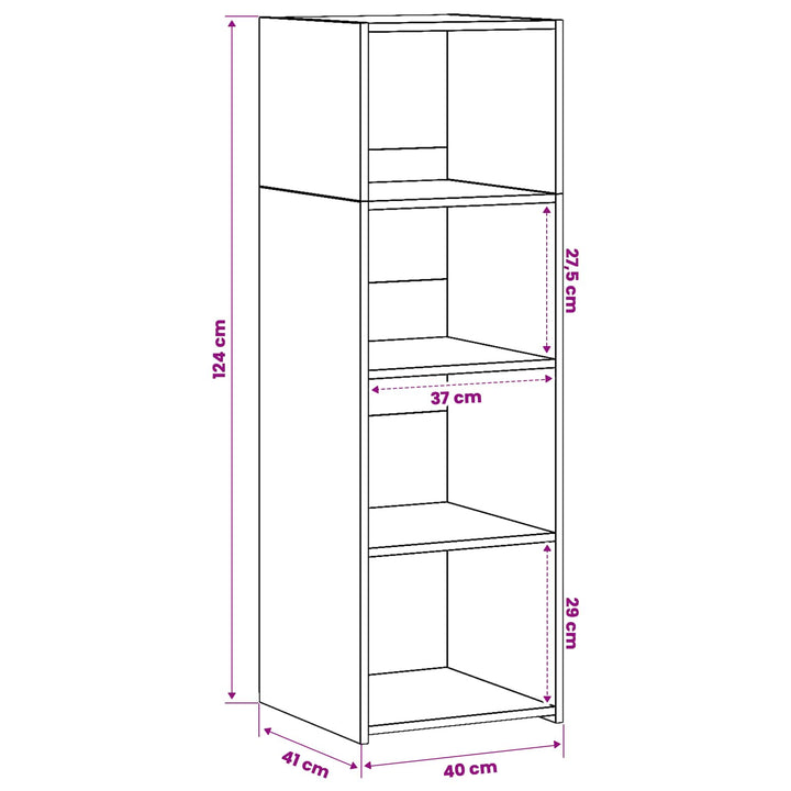 Highboard Sort eg 40 x 41 x 124 cm Konstrueret træ