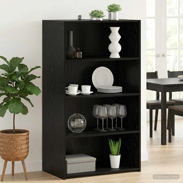 Highboard Sort eg 70 x 41 x 124 cm Konstrueret træ