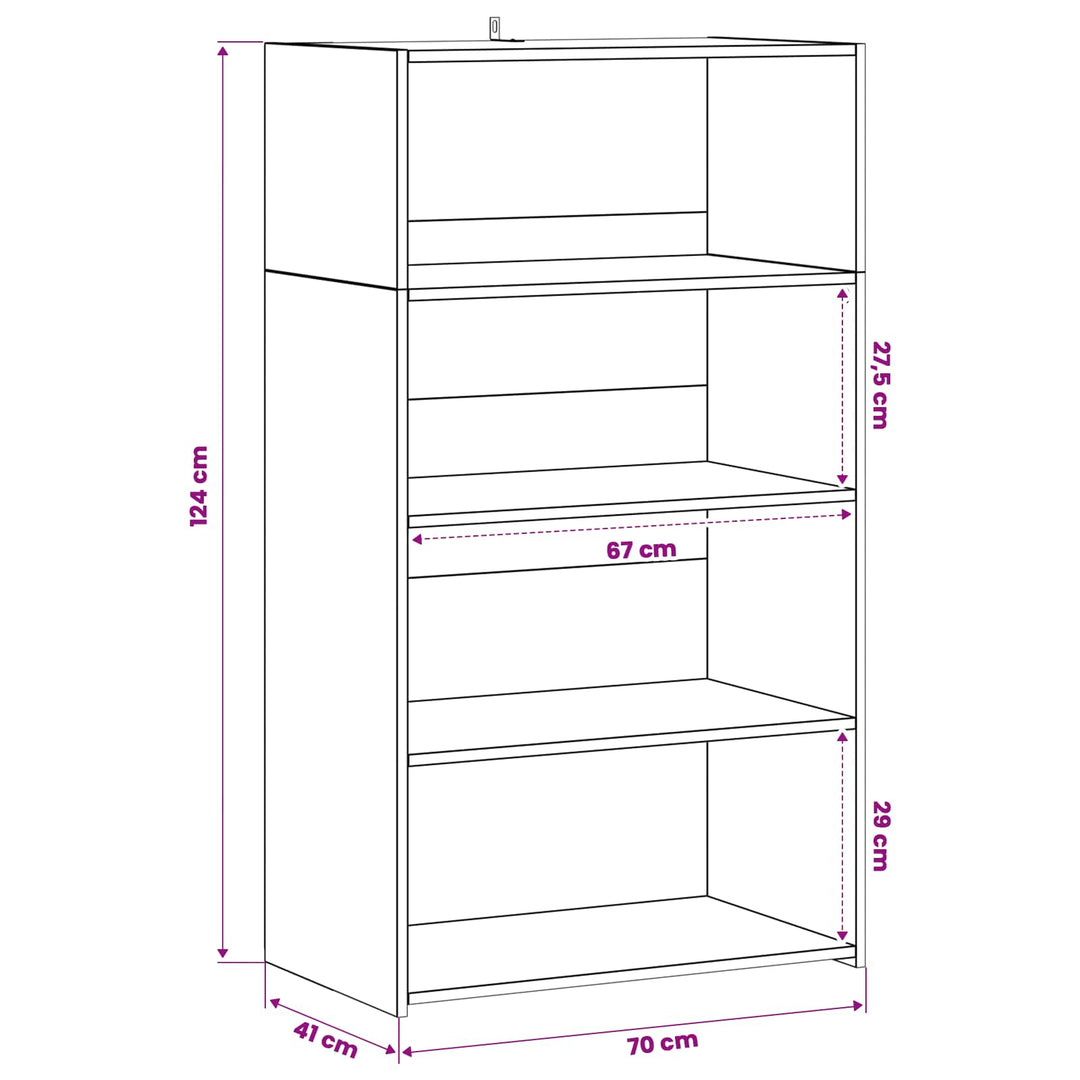 Highboard Sort eg 70 x 41 x 124 cm Konstrueret træ