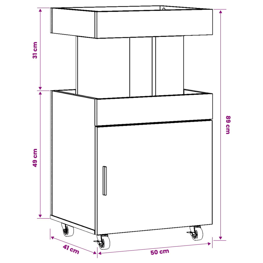 Barvogn Gammelt træ 50 x 41 x 89 cm Konstrueret træ