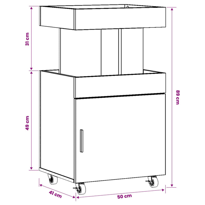 Barvogn Gammelt træ 50 x 41 x 89 cm Konstrueret træ