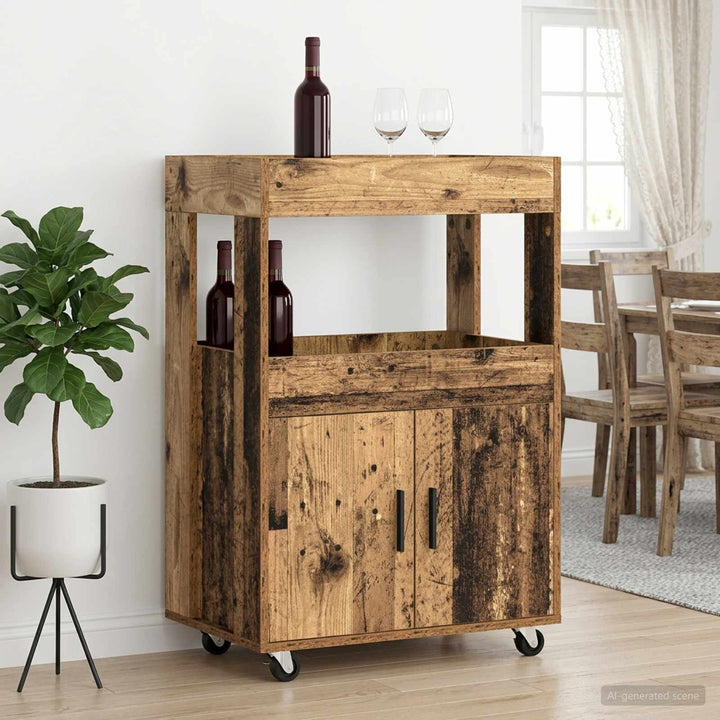 Barvogn Gammelt træ 60 x 39,5 x 89 cm Konstrueret træ