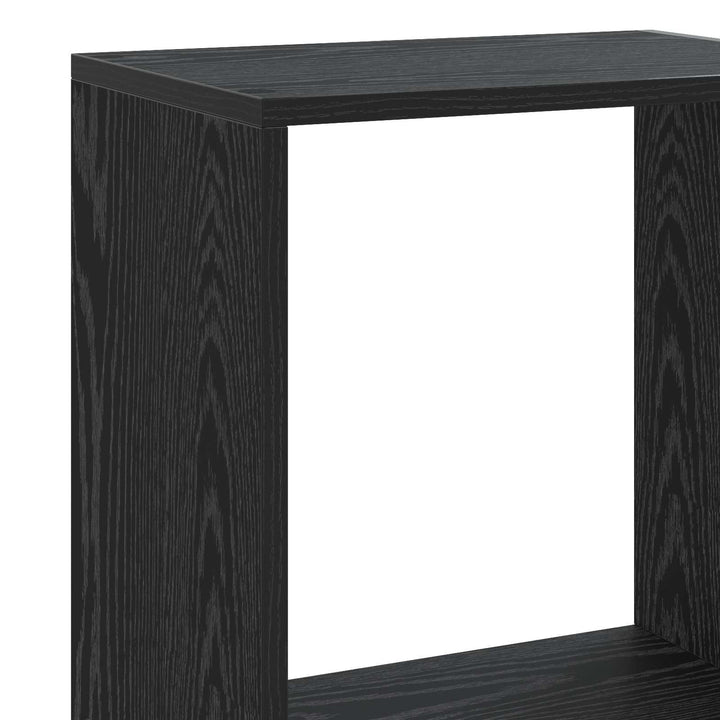 Rumdivider boghylde 123 x 29 x 123 cm Konstrueret træ Sort eg