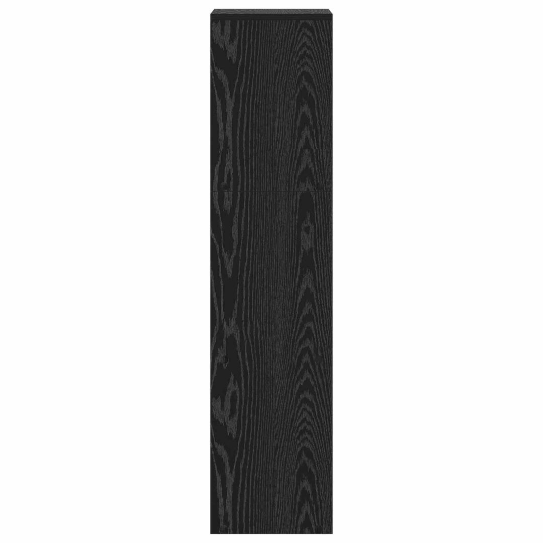 Rumdivider boghylde 123 x 29 x 123 cm Konstrueret træ Sort eg