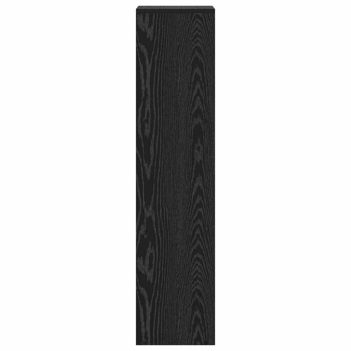 Rumdivider boghylde 123 x 29 x 123 cm Konstrueret træ Sort eg