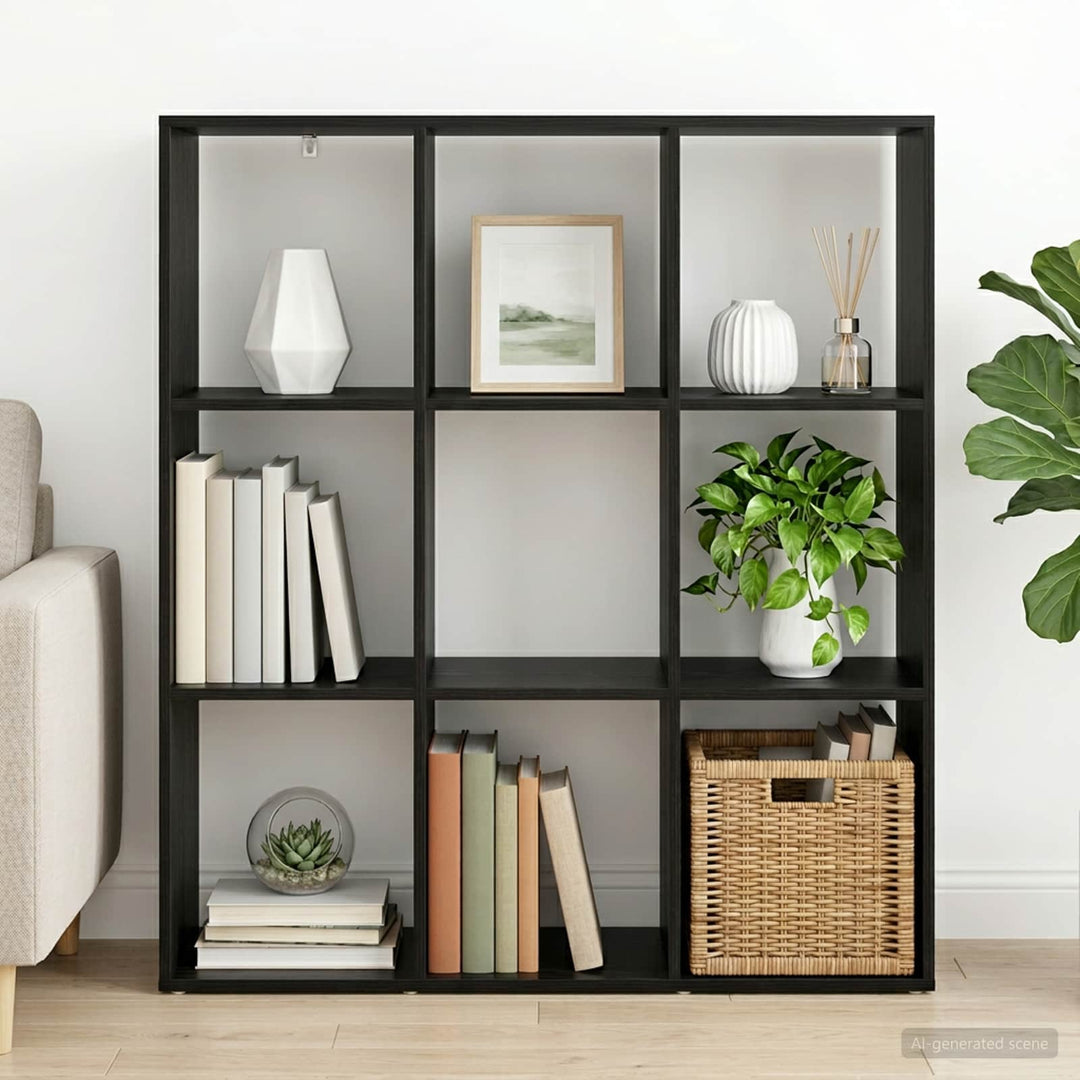 Bogskab 102 x 29 x 103,5 cm Konstrueret træ Sort eg