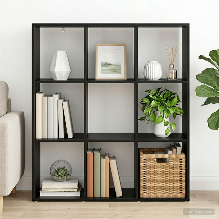 Bogskab 102 x 29 x 103,5 cm Konstrueret træ Sort eg