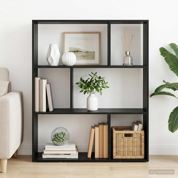 Bogskab 102 x 29 x 103,5 cm Konstrueret træ Sort eg