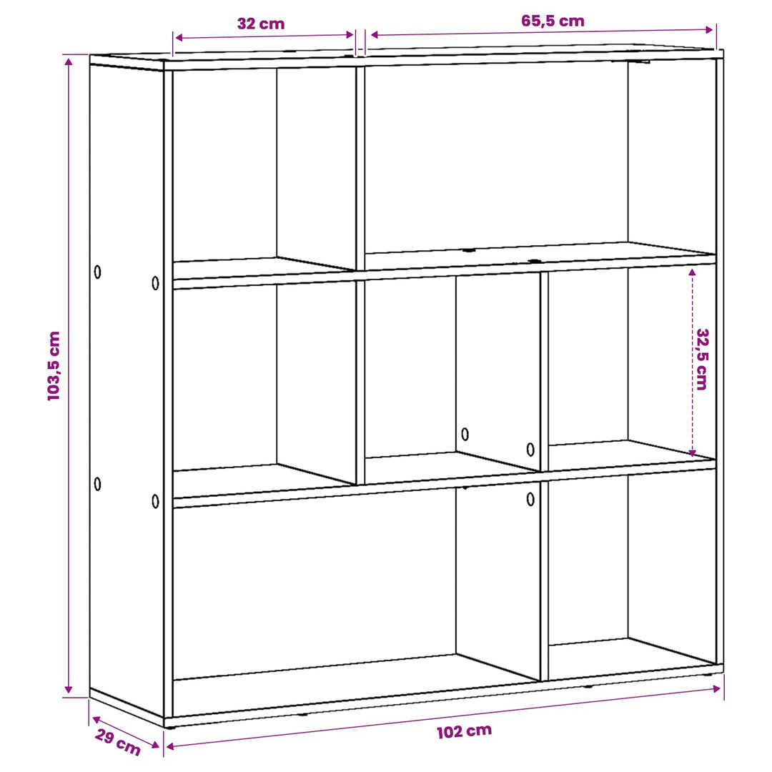 Bogskab 102 x 29 x 103,5 cm Konstrueret træ Sort eg