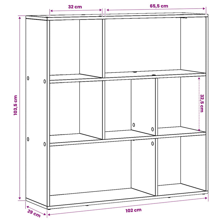 Bogskab 102 x 29 x 103,5 cm Konstrueret træ Sort eg