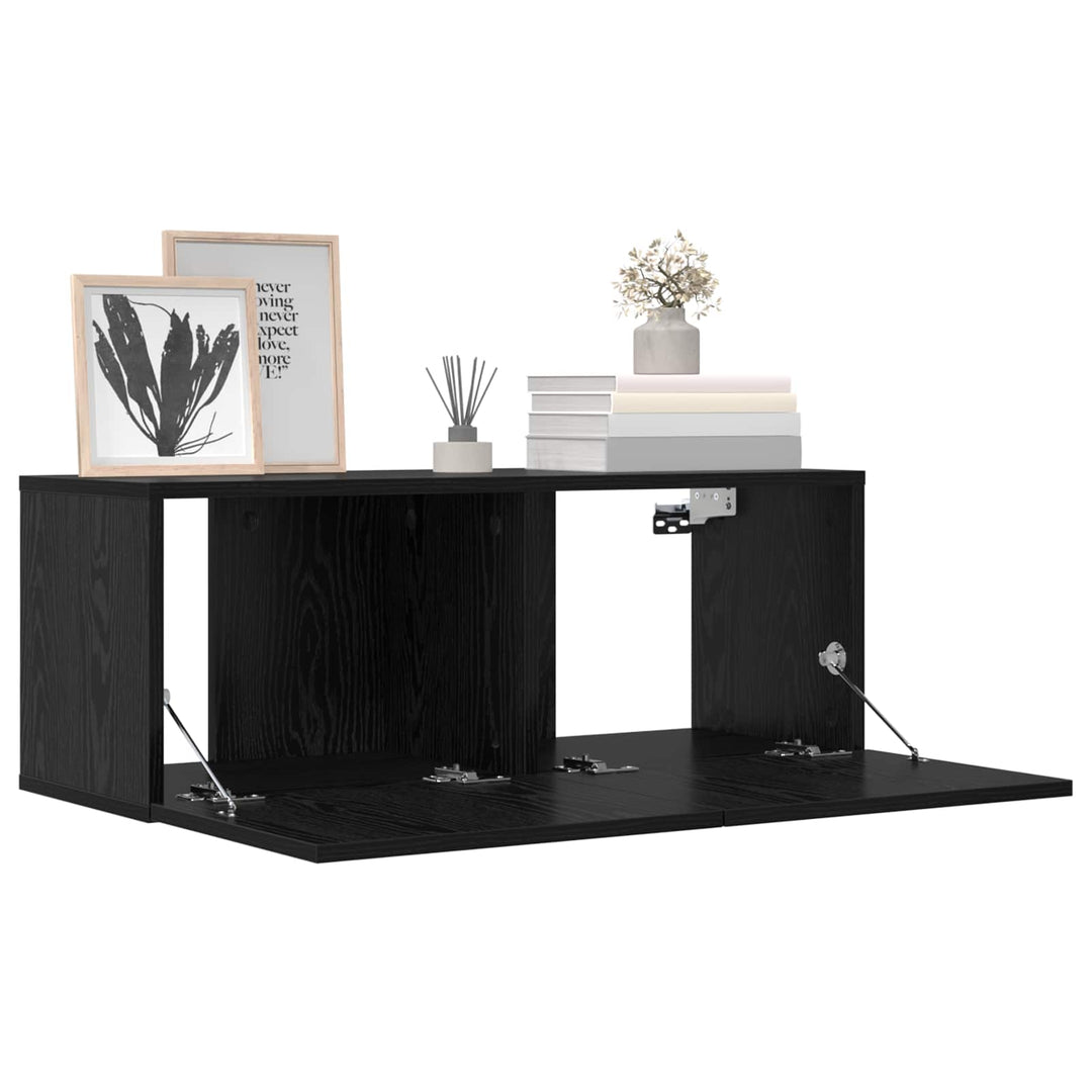 TV-møbelsæt 8 pcs 80 x 30 x 30 cm Sort eg Konstrueret træ
