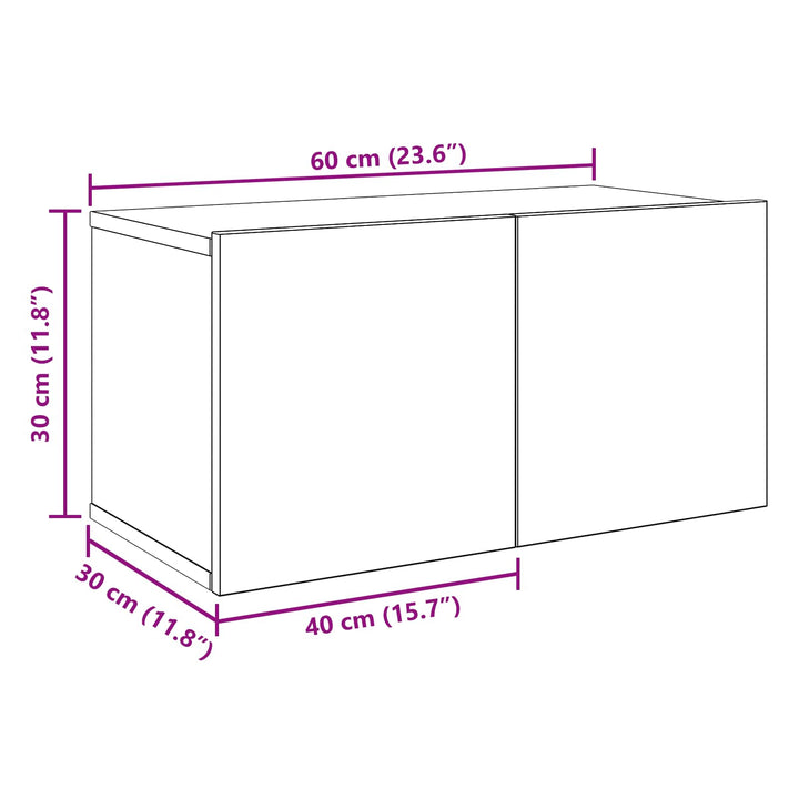 TV-møbelsæt 6 pcs 60 x 30 x 30 cm Sort eg Konstrueret træ