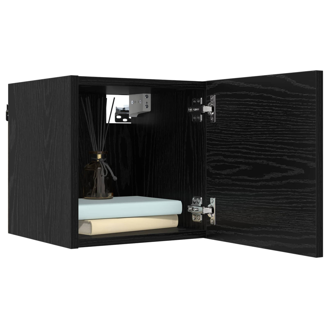 TV-møbelsæt 10 pcs 180 x 30 x 30 cm Sort eg Konstrueret træ
