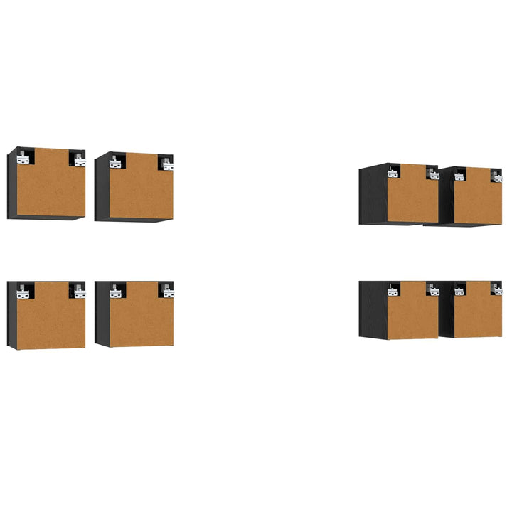 Vægmonteret TV Skab Vægmonteret 8 pcs Sort eg 30,5 x 30 x 30 cm