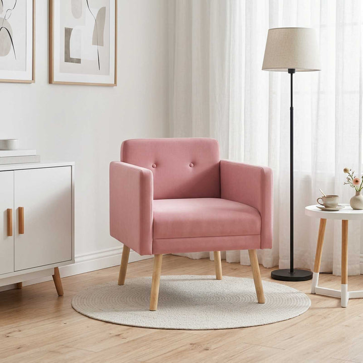 Accentstol Lyserød Velour
