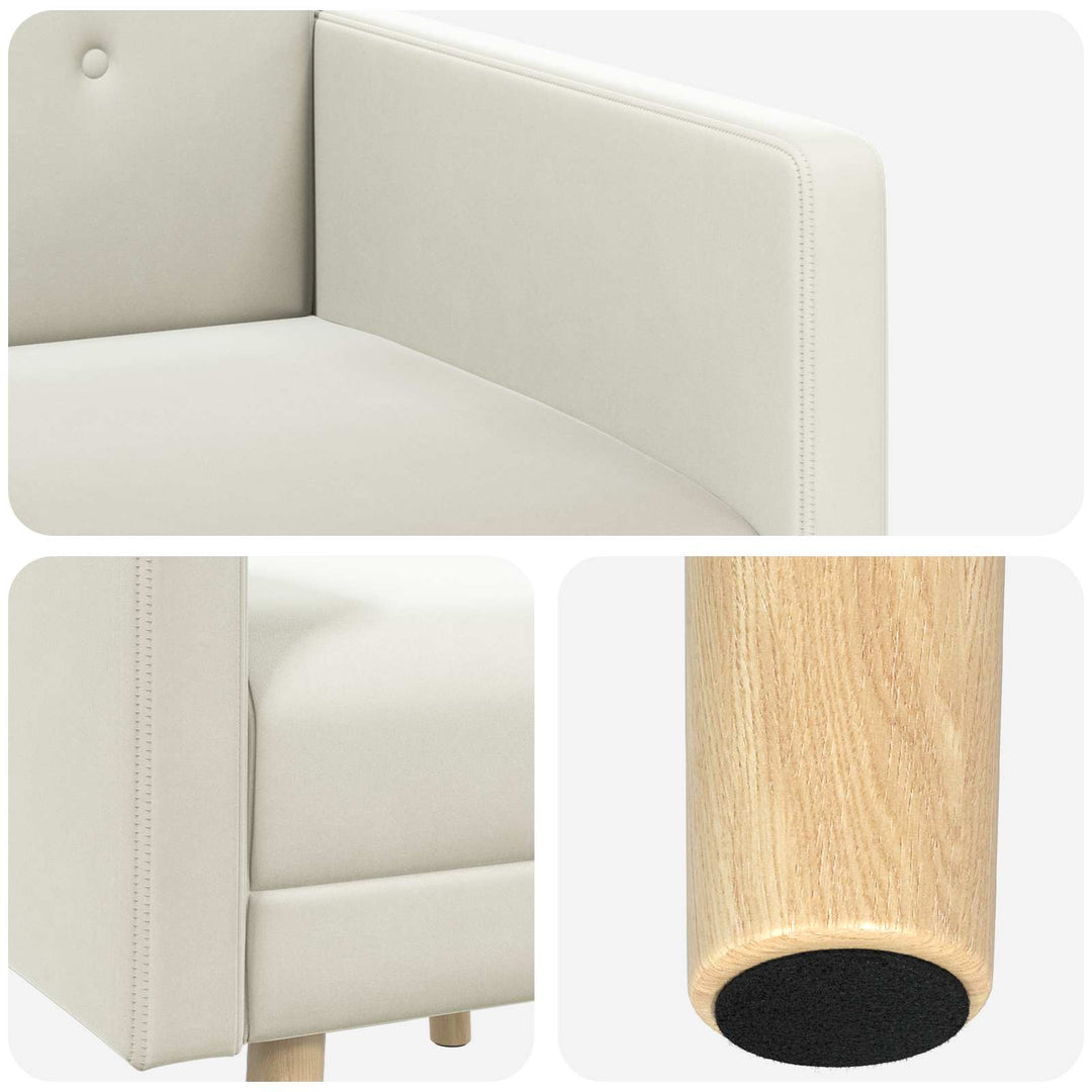 Accentstol Cremefarvet Velour