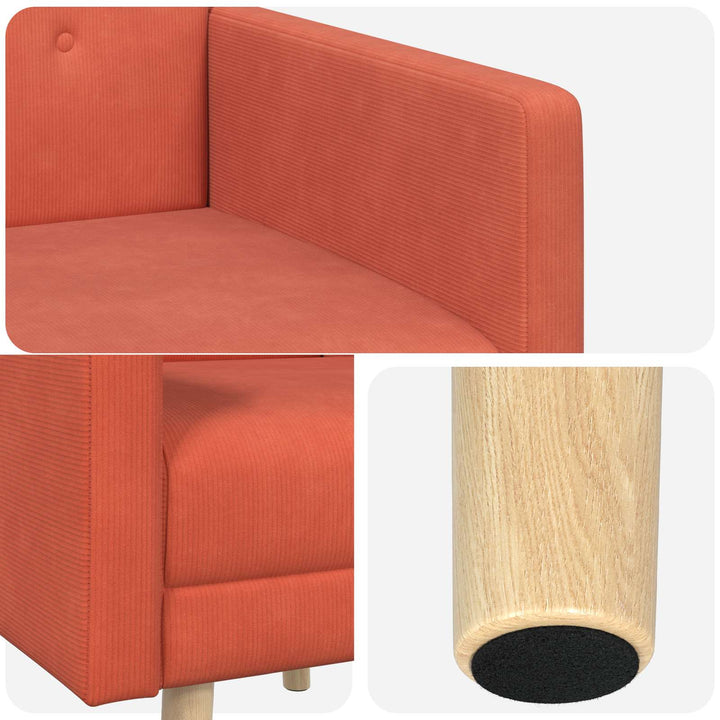 Accentstol Rød orange Fløjlsstof